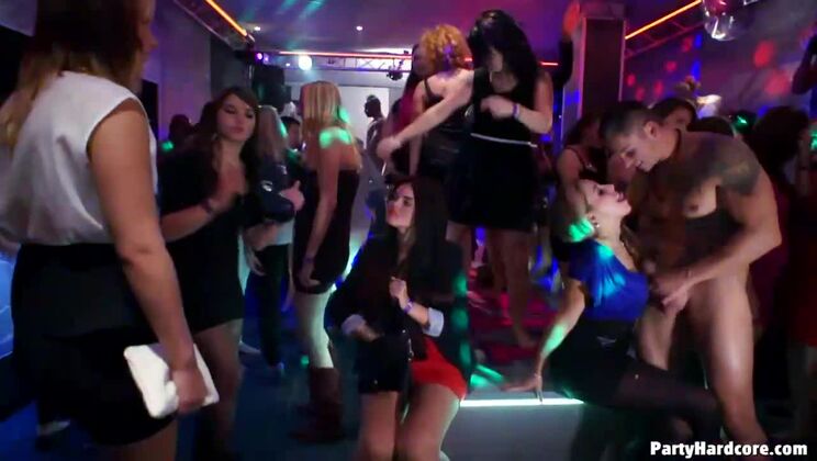 [Tainster] - Amateur Group Sex: Lingerie-Clad Blonde Goes Crazy at Swinger Party