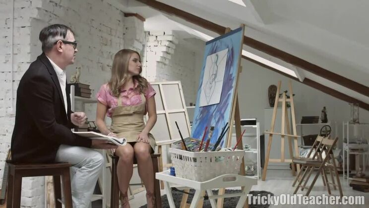 [TrickyOldTeacher] - Teacher Vlada Takes Hard Cock From Student's Old Man