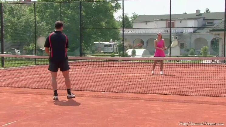 [Tainster] - Tennis Injury Leads to Piss Play for Morgan and Amy - Amy - Morgan Moon