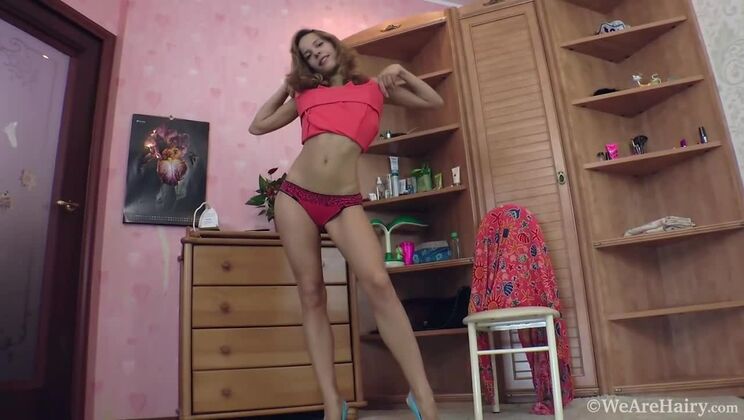 [WeAreHairy] - Brunette Mimi Lea’s Solo Striptease and Sensual Oil Massage - Constanse Dennie
