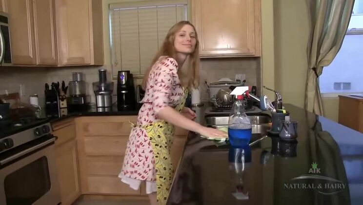 [AuntJudys] - Hairy Kitty Fucking in the Kitchen