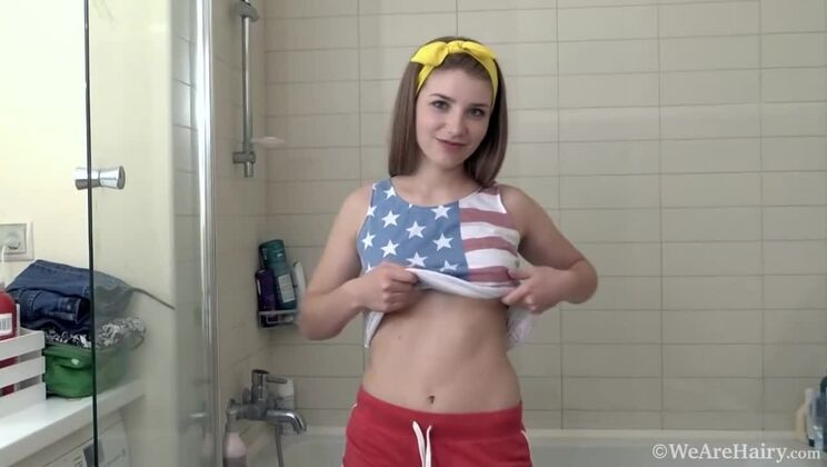 [WeAreHairy] - Bathroom Striptease by Blonde Gunita