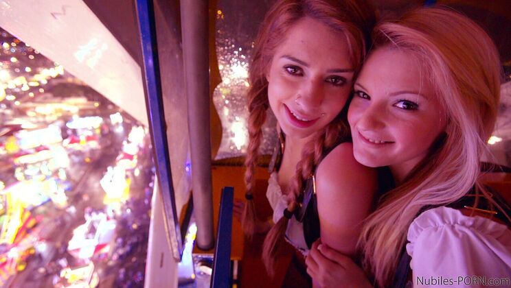 [NubilesPorn] - Hot Blonde Joseline Kelly & Brunette Hope Harper Fuck in Biergarten