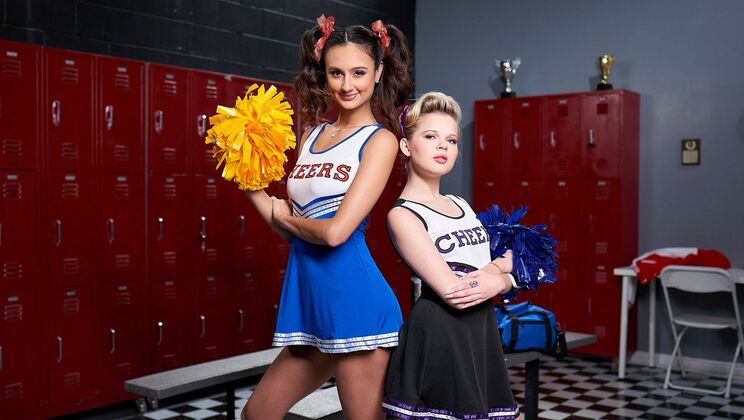 [WebYoung] - Blonde vs Brunette Cheerleaders Lesbian Sex