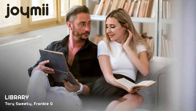 [Joymii] - Blonde babe deepthroats and gets facial in library - Frankie G - Tory Sweety