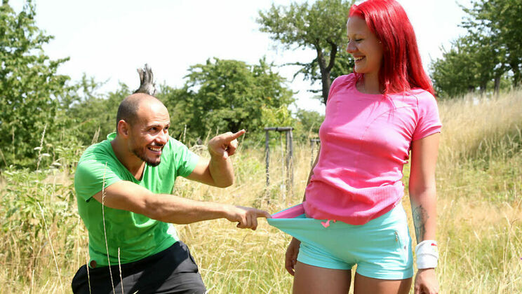 [ClubSweethearts] - Tattooed Redhead Teen Gets Hardcore Outside - Tiffany Love