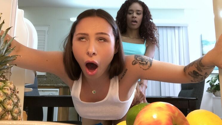 [Brazzers] - Brunette Babes Share a Strap-On