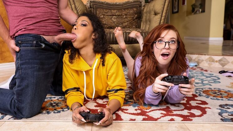 [Brazzers] - Gamer Girl Threesome with Fetish Fun