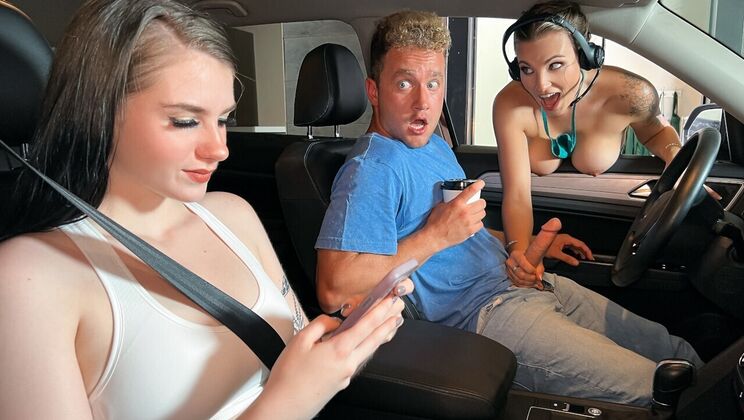 [Brazzers] - Kenzie Love Takes Big Cock Standing - Car Sex & Cum Swallow