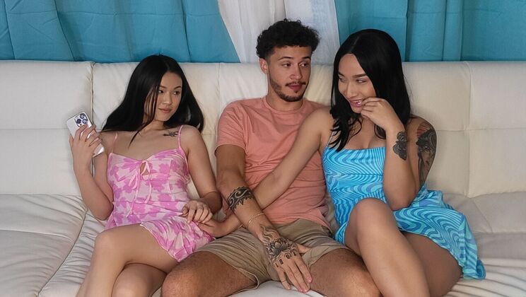 [TeensLoveHugeCocks] - Short Hair Asian Teen Joins Missionary Threesome Action