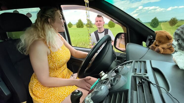 [BigNaturals] - Spooning and Fucking in a Car with European Babes