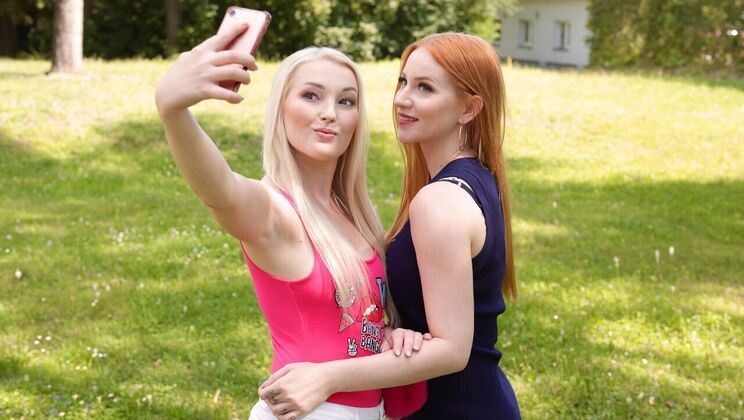 [Lesbea] - Outdoor Lesbian Encounter with Blonde and Redhead