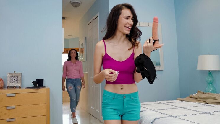 [MomsLickTeens] - Rainy Day Strap-On Fun - Athletic MILFs Go Wild in Bed