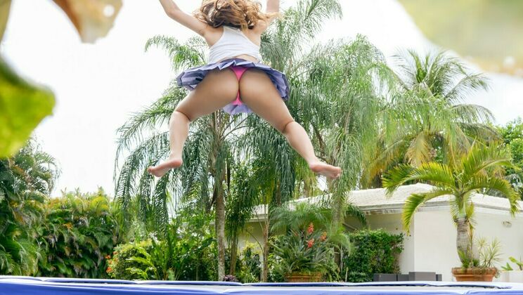 [PervsOnPatrol] - Big Tit Teen Twerks on Outdoor Trampoline - Bambino - Ivy Rose