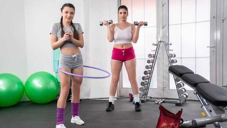 [FitnessRooms] - Lesbian Sex with Big Natural Tits Teens