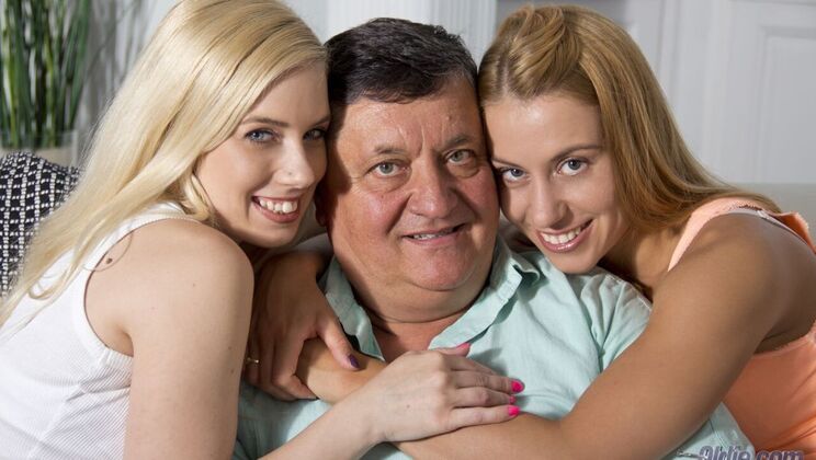 [Oldje] - Blonde Teen in Wild Threesome with Older - Nesty - Nikky Thorne - Louis