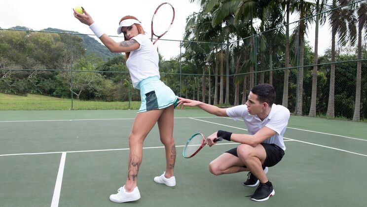 [TransAngels] - Blowjob and Handjob in Tennis Outfit