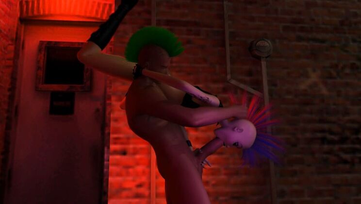 [AdultTimeAnimation] - Outdoor Big Cock Animation - SentiMetal Tattooed Girl BJ