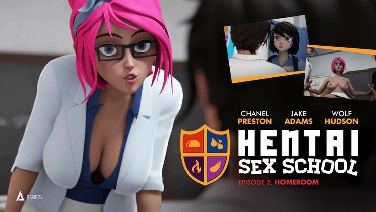 [AdultTimeAnimation] - Cumshot Classroom: Jake Adams Takes Control - Chanel Preston - Jake Adams - Whitney Wright - April Oneil - Wolf Hudson