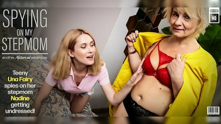 [Mature.nl] - Lesbian Lick: Una Fairy Tastes Step Mom Nadine's Shaved Pussy - Nadine - Una Fairy