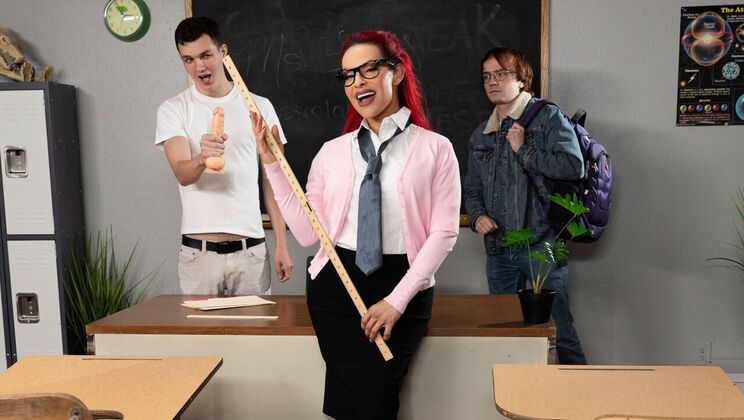 [TransAngels] - Anal Sex with Tattooed Teacher Foxxy in Detention