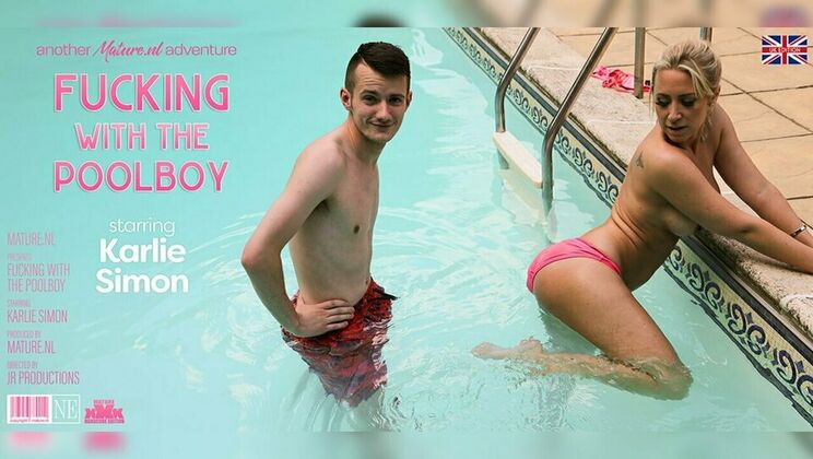 [Mature.nl] - British Beauty Karlie Simon Rides Pool Boy's Dick