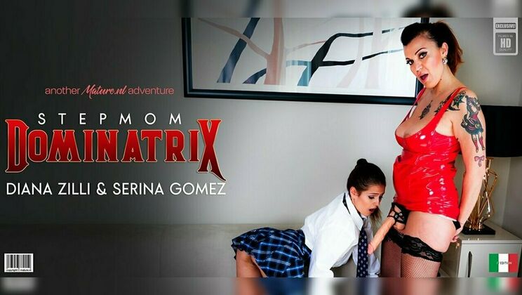 [Mature.nl] - Lesbian Stepmom Diana Zilli Fucks Shaved Stepdaughter with Strap-on - Serina Gomez - Diana Zilli (EU)