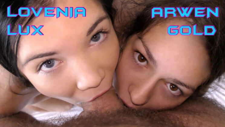 [WakeupnFuck] - Skinny Girls Lovenia Lux and Arwen Gold Pussy Licking & Squirt