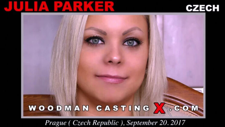 [WoodmanCasting] - Julia Parker's Shaved Pussy Gets Double Penetrated - Julia Parker