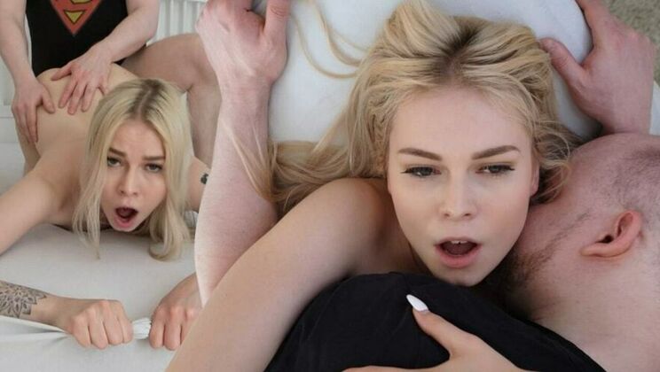 [PornForce] - Blonde Teen Gets 3 Quick Creampies After Hardcore Action!