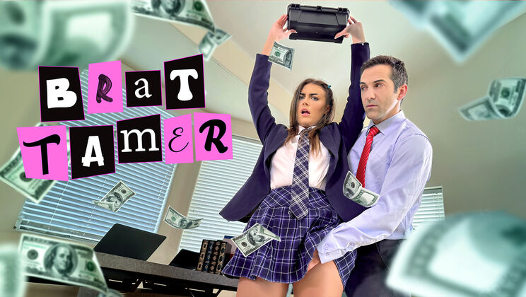 [BratTamer] - Thong-Clad Thief Gets Pounded - Deepthroat & Facial - Donnie Rock - Selina Bentz