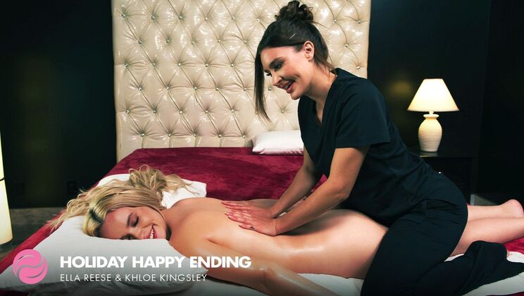 [FantasyMassage] - Blonde Bombshells Ella and Khloe Share a Steamy Massage - Ella Reese - Khloe Kingsley