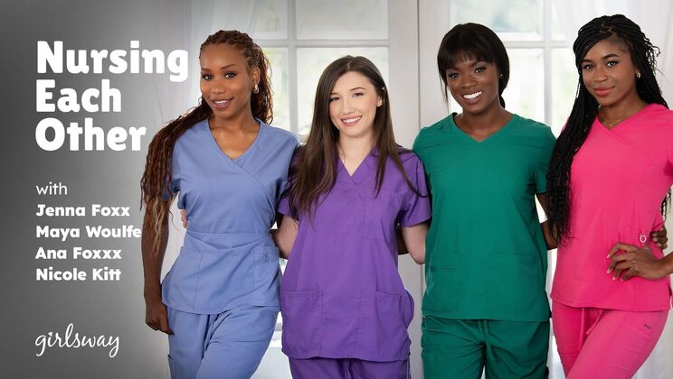 [Girlsway] - Ebony and Brunette Nurses in Steamy Uniform Lesbian Action - Jenna Foxx - Ana Foxxx - Maya Woulfe - Nicole Kitt