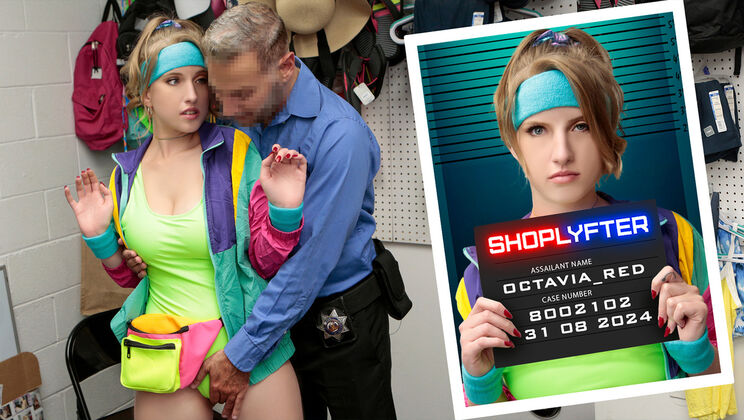 [Shoplyfter] - Blonde Bombshell Octavia Red Gives a Blowjob in Spirit Week - Calvin Hardy - Octavia Red
