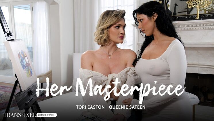 [Transfixed] - Blonde and Brunette Share a Cumshot - Queenie Sateen - Tori Easton