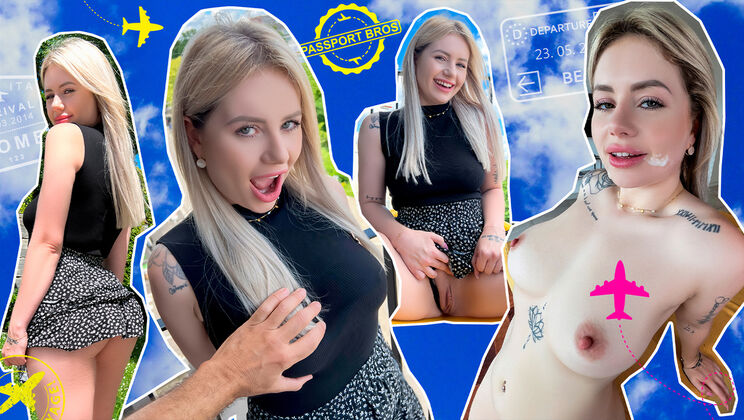 [PassportBros] - Spanking a Blonde in a Thong - Don Mulatito - Georgia Koveva