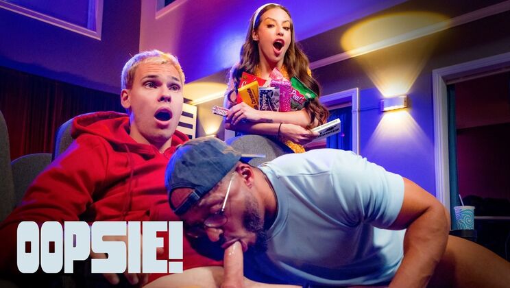 [Oopsie!] - Natural Tits Brunette Spencer Bradley in Hot Bisexual Threesome - Dillon Diaz - Spencer Bradley - Tony Sting