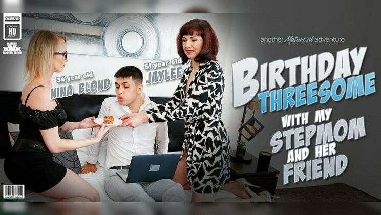 [Mature.nl] - Stepson gets lucky with two sexy MILFs – Jaylee and Laura - Jaylee - Laura Blond - Bruno Baxter