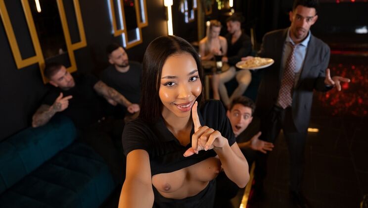 [RKPrime] - Enhanced Body Waitress Rides Cowgirl Like a Pro - Jimmy Bud - Lia Lin