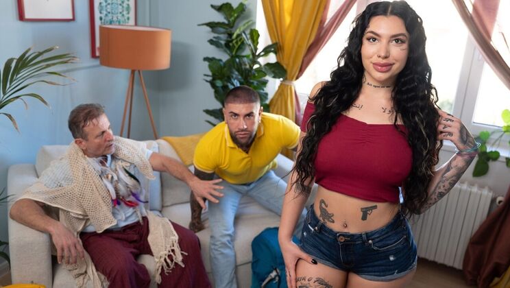 [FakeHostel] - Sexy Nala's Tattooed Body Fucked Hard in MMF - George Uhl - Nestor Zarc - Sexy Nala