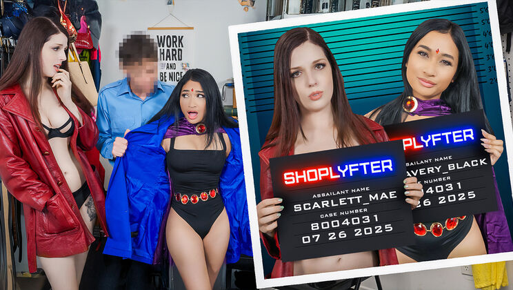 [Shoplyfter] - Case No. 8004031 - Naughty Teens in Threesome with Cum Swallow - Scarlett Mae - Rion King - Avery Black