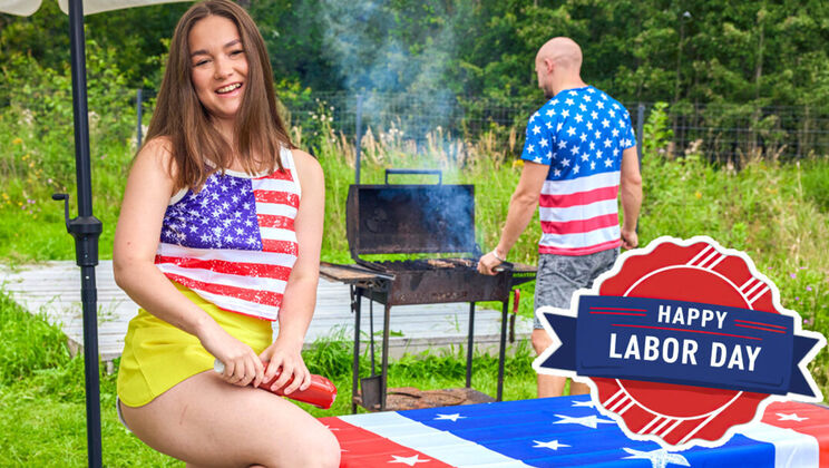 [ClubSweethearts] - Curvy Girl Blowjob and Fuck on Labor Day - Hazel Grace - Aleks Sam