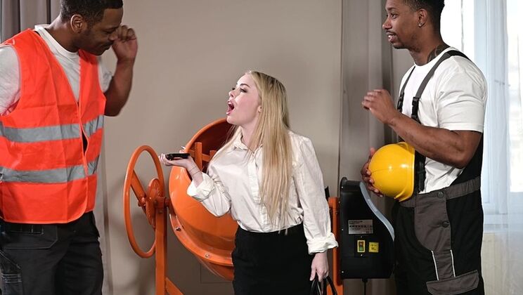 [PornWorld] - Blonde Haley Spades and BBC Builders in Intense DP and Bukkake