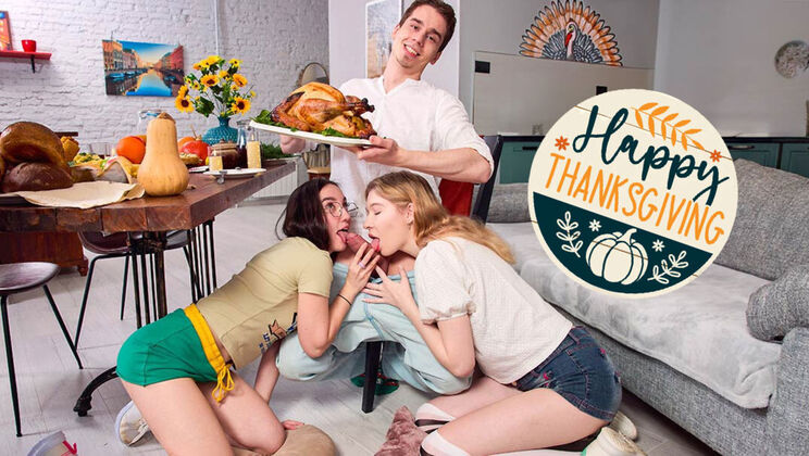 [ClubSweethearts] - Small Tits Teens in Thanksgiving Threesome - Cristafeer Robien - Sia Florance - Mia Murkovski