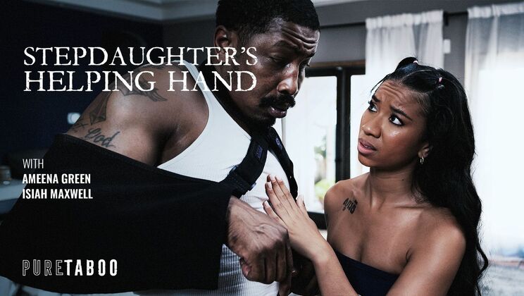[PureTaboo] - Petite Stepdaughter Helps With Cumshot - Isiah Maxwell - Ameena Green