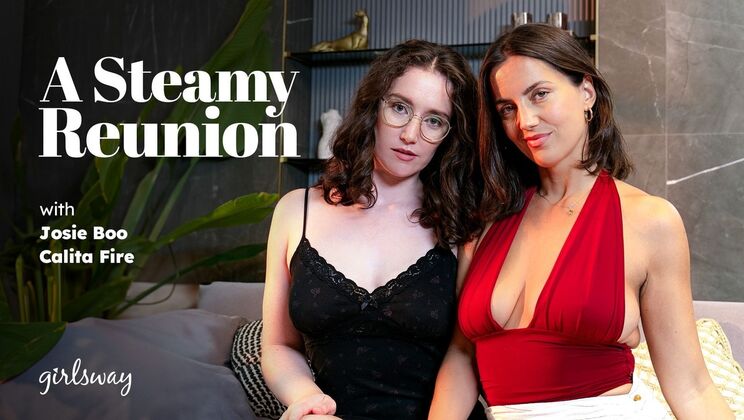[Girlsway] - Hairy Pussy Lesbian Action: Rimming & Face Sitting - Calita Fire - Josie Boo