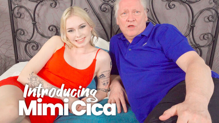 [OldHans] - Introducing Teen Mimi Cica: Blonde Tattooed Babe Takes Old Cock - Mimi Cica - Old Hans