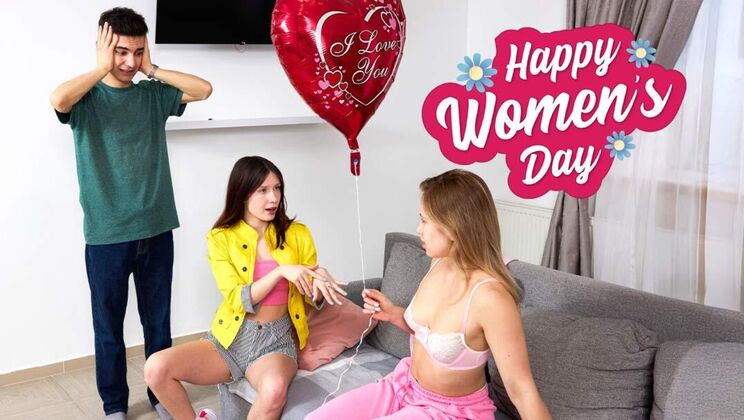 [ClubSweethearts] - Hot Lesbian Teens Nika Murr Kate Rose Scissoring for Women's Day - Nika Murr - Kate Rose - Nikitas