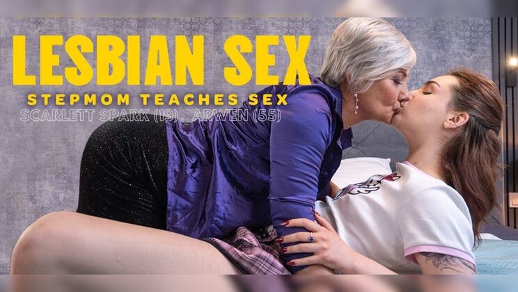 [Mature.nl] - Lesbian Sex Lesson: Hairy Arwen Shows Scarlett Spark How to Kiss and Lick - Arwen - Scarlett Spark