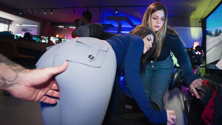 [Let'sPostIt] - Kay Rhea in Cowgirl Position at the Arcade - GI Joey - Kay Rhea